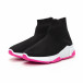 Γυναικεία μαύρα αθλητικά παπούτσια καλτσάκι με Chunky σόλα it240419-57 3