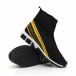 Ανδρικά αθλητικά παπούτσια τύπου κάλτσα με κίτρινη ρίγα it260919-11 5