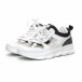 Γυναικεία αθλητικά παπούτσια με διαφάνιες σε λευκό και μαύρο 1065 it240419-56 3