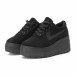 Γυναικεία μαύρα All black sneakers με πλατφόρμα it021018-2 3