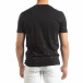 Ανδρική μαύρη κοντομάνικη μπλούζα με διακοσμητικές πιτσιλιές μπογιάς it150419-89 3