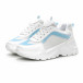 Γυναικεία Chunky αθλητικά παπούτσια σε λευκό και γαλάζιο it240419-45 3