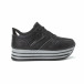 Γυναικεία μαύρα sneakers με δίχρωμη πλατφόρμα it150818-31 2