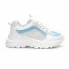 Γυναικεία Chunky αθλητικά παπούτσια σε λευκό και γαλάζιο it240419-45 2