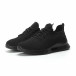 Ανδρικά μαύρα αθλητικά παπούτσια Hole design ελαφρύ μοντέλο it250119-24 4