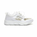 Γυναικεία λευκά αθλητικά παπούτσια με διαφάνιες 1065 it240419-55 2