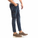 Ανδρικό μπλε τζιν Cargo Jeans σε ροκ στυλ it261018-11 2