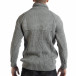 Ανδρικό γκρι μελάνζ πουλόβερ με ψηλό γιακά it261018-99 3