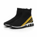 Ανδρικά αθλητικά παπούτσια τύπου κάλτσα με κίτρινη ρίγα it260919-11 4