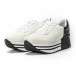 Γυναικεία ασπρόμαυρα sneakers με πλατφόρμα it150818-72 3