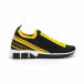 Slip-on ανδρικά μαύρα αθλητικά παπούτσια με κίτρινη ρίγα it260919-7 2