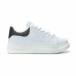 Ανδρικά λευκά sneakers με μαύρη λεπτομέρεια it250119-30 2