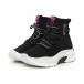 Γυναικεία μαύρα αθλητικά παπούτσια με ροζ λεπτομέρεια it130819-42 3