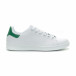 Ανδρικά Basic λευκά sneakers με πράσινη λεπτομέρεια it150319-11 2