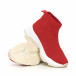 Γυναικεία κόκκινα πλεκτά αθλητικά παπούτσια Slip-on it130819-48 4