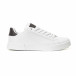Ανδρικά λευκά Basic sneakers με μαύρες λεπτομέρειες it150818-21 2