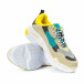 Ανδρικά αθλητικά παπούτσια σε κίτρινο και μπεζ με χοντρή σόλα it221018-40 4