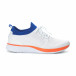 Ανδρικά λευκά αθλητικά παπούτσια με λεπτομέρειες σε μπλε και πορτοκαλί it190219-4 2