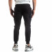 Ανδρική μαύρη φόρμα υφασμάτινη Jogger Jacquard effect it170819-33 4