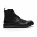 Σπορτ-κομψά ανδρικά μαύρα μποτάκια Brogue it260919-46 2
