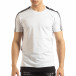 Ανδρική λευκή κοντομάνικη μπλούζα με μαύρες λεπτομέρειες it150419-84 3