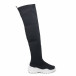 Γυναικείες ψηλές μαύρες μπότες τύπου κάλτσα it281019-13 2