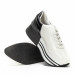 Γυναικεία ασπρόμαυρα sneakers με πλατφόρμα it150818-72 4