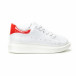 Γυναικεία λευκά sneakers με κόκκινη λεπτομέρεια it150818-36 2