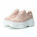 Chunky γυναικεία ροζ sneakers με πλατφόρμα it250119-50 4