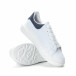 Ανδρικά λευκά αθλητικά παπούτσια με μπλε λεπτομέρειεα it190219-6 4