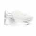 Γυναικεία λευκά sneakers με πλατφόρμα και ασημί λεπτομέρειες it150818-70 2