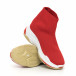 Γυναικεία κόκκινα πλεκτά αθλητικά παπούτσια Slip-on it130819-46 5