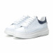 Ανδρικά λευκά αθλητικά παπούτσια με μπλε λεπτομέρειεα it190219-6 3