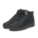 Ανδρικά ψηλά μαύρα sneakers τύπου μποτάκια it251019-18 4