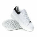 Γυναικεία λευκά sneakers με μαύρη λεπτομέρεια it150818-37 4