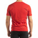 Ανδρική κόκκινη κοντομάνικη μπλούζα με διακοσμητικές πιτσιλιές μπογιάς it150419-90 3