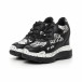Γυναικεία μαύρα αθλητικά παπούτσια με κρυφή πλατφόρμα it130819-40 3