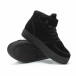 Γυναικεία μαύρα ψηλά sneakers με αυτοκόλλητο it150818-33 4