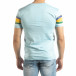 Ανδρική γαλάζια κοντομάνικη μπλούζα με πολύχρωμες ρίγες it150419-54 3