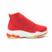 Γυναικεία κόκκινα Slip-on sneakers από νεοπρέν ύφασμα it150818-25 2