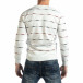 Ανδρικό λευκό πουλόβερ με πολύχρωμο ριγέ it261018-97 3