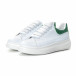 Ανδρικά λευκά αθλητικά παπούτσια με πράσινη λεπτομέρεια it190219-5 3