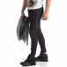 Ανδρικό μαύρο Cargo Jeans σε ροκ στυλ it170819-53 2