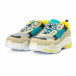 Ανδρικά αθλητικά παπούτσια σε κίτρινο και μπεζ με χοντρή σόλα it221018-40 3