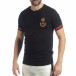 Ανδρική μαύρη κοντομάνικη μπλούζα Heraldic it040219-115 2