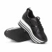 Γυναικεία μαύρα sneakers με χρυσόσκονη και πλατφόρμα it150818-29 4