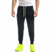 Ανδρική μαύρη βαμβακερή Jogger με νέον ρίγα it071119-5 2