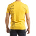 Ανδρική κίτρινη κοντομάνικη μπλούζα με πριντ it150419-56 3