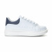 Ανδρικά λευκά αθλητικά παπούτσια με μπλε λεπτομέρειεα it190219-6 2
