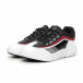Ανδρικά μαύρα-λευκά αθλητικά παπούτσια με λεπτομέρειες από λουστρίνι it130819-19 3